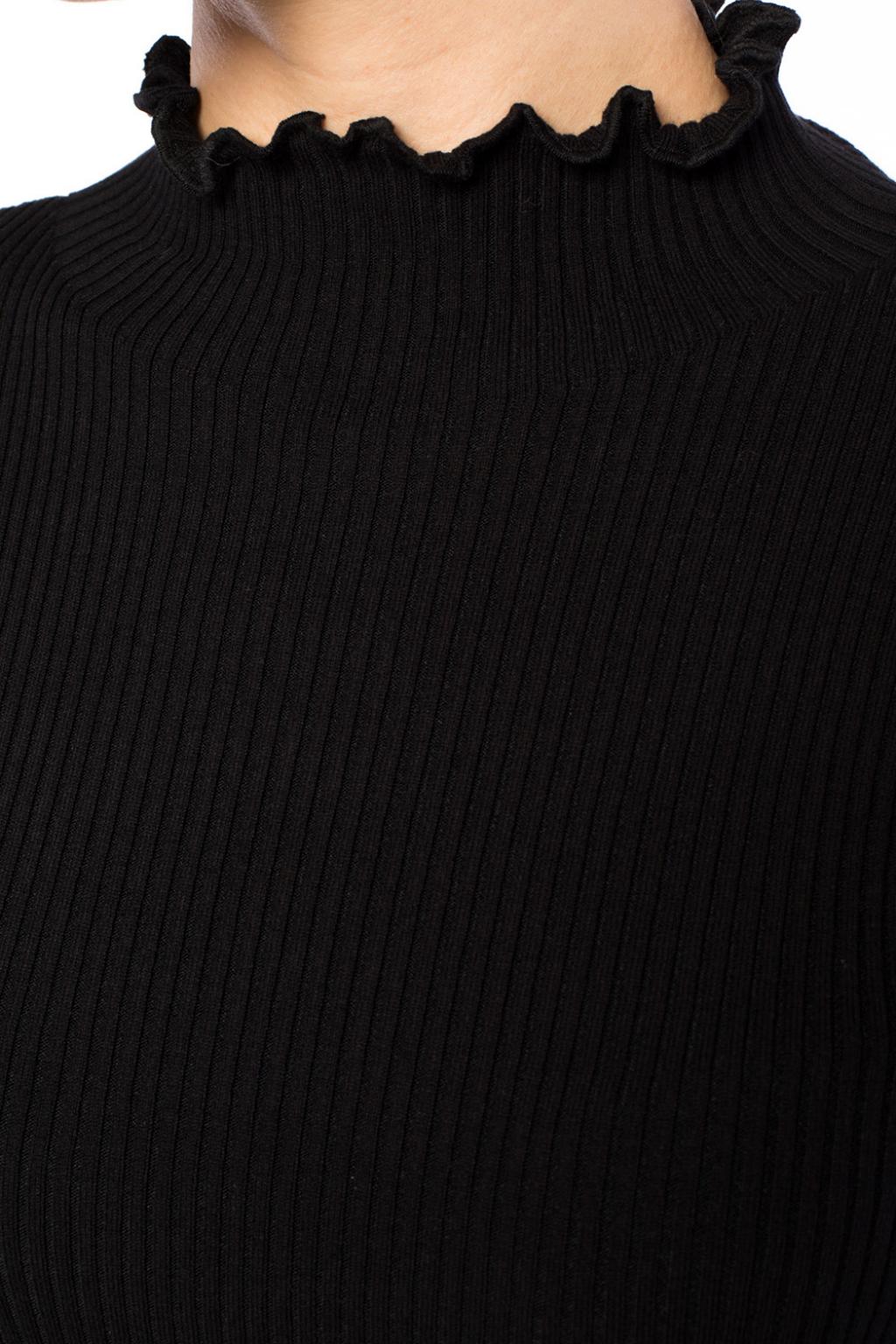 Black frill shop turtleneck